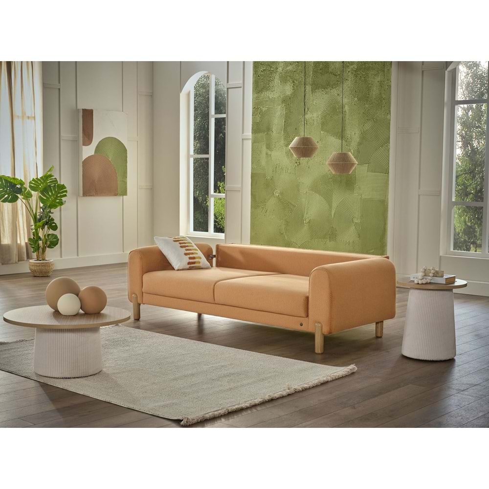 MONDI BOHEMY ÜÇLÜ KOLTUK OLMO HARDAL DÜZ