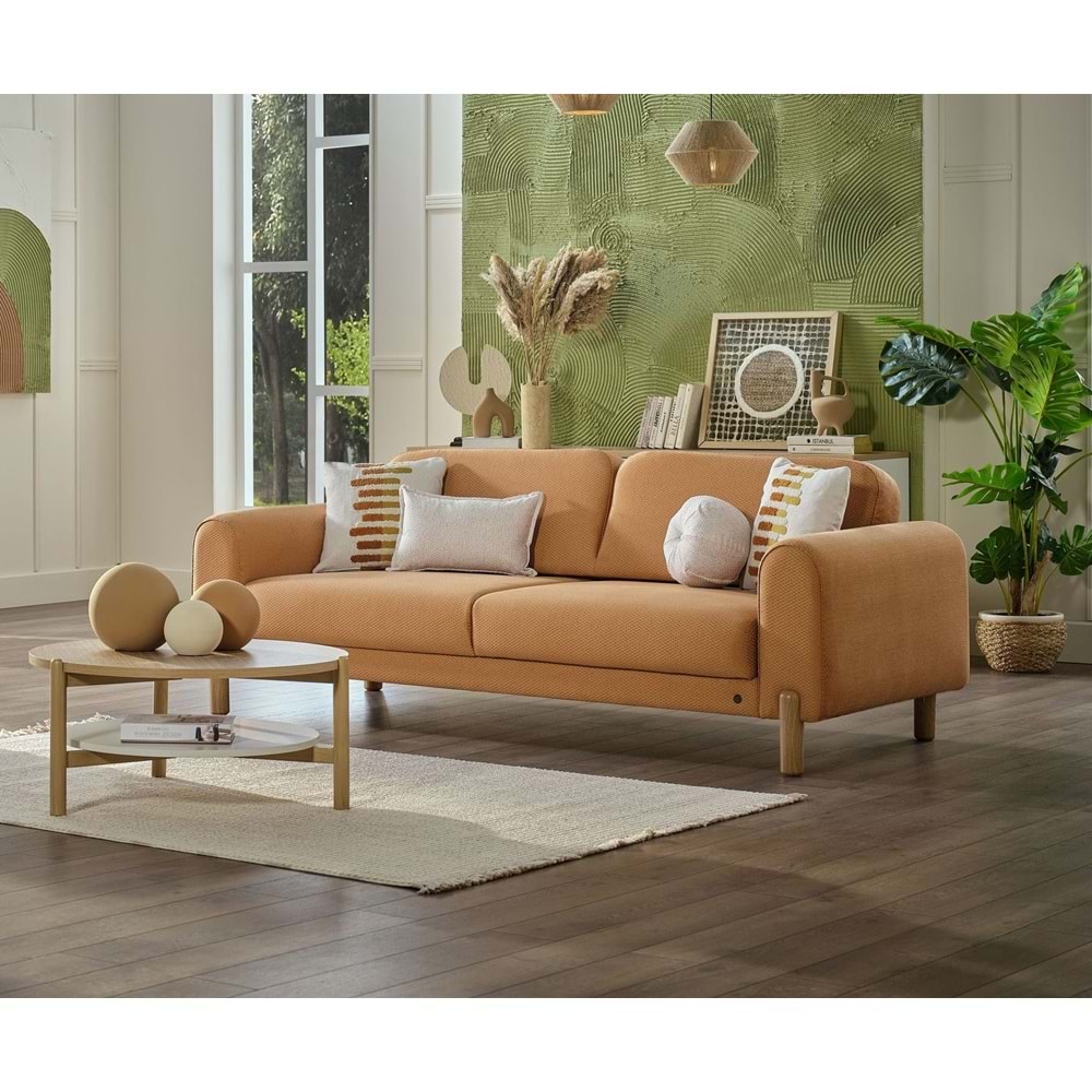 MONDI BOHEMY ÜÇLÜ KOLTUK OLMO HARDAL DÜZ