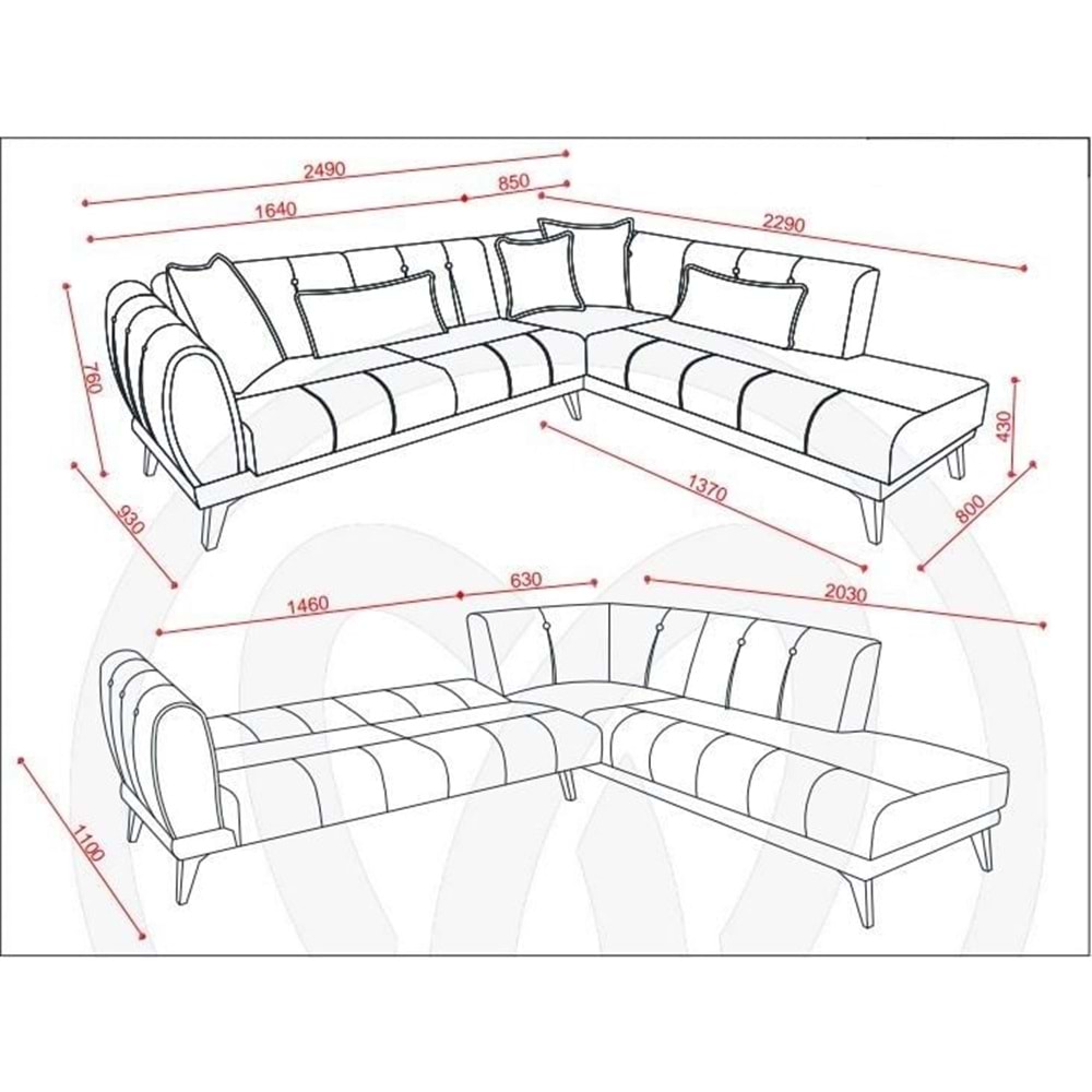 MONDI LAVIN AÇILIR SOL L KÖŞE KOLTUK ANZU GRI