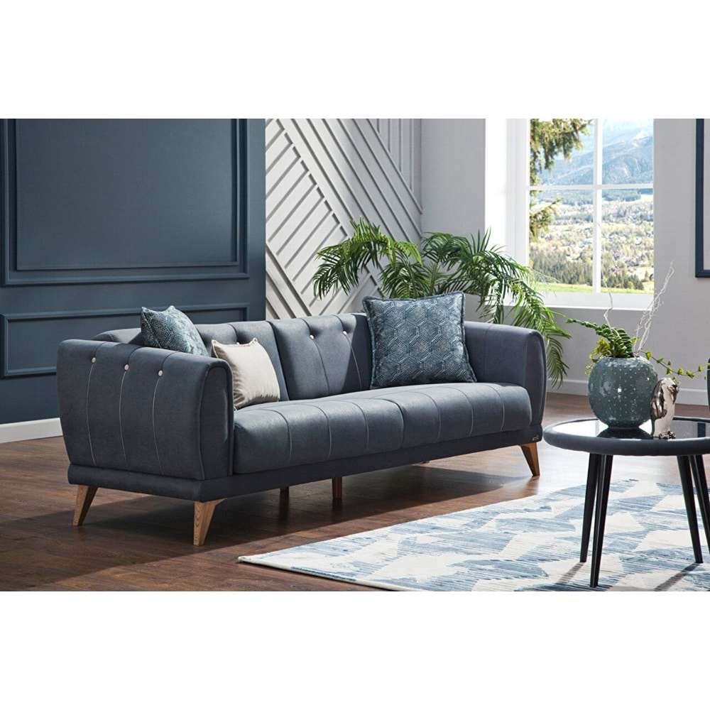 MONDI LAVIN ÜÇLÜ KOLTUK SOMON BATIK DÜZ