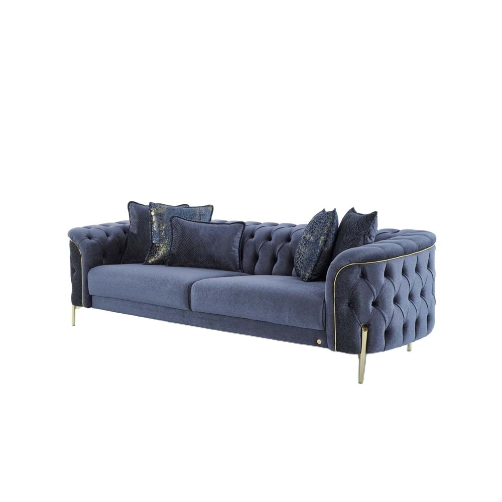 MONDI DOLCE GOLD ÜÇLÜ KOLTUK SAX MAVİ