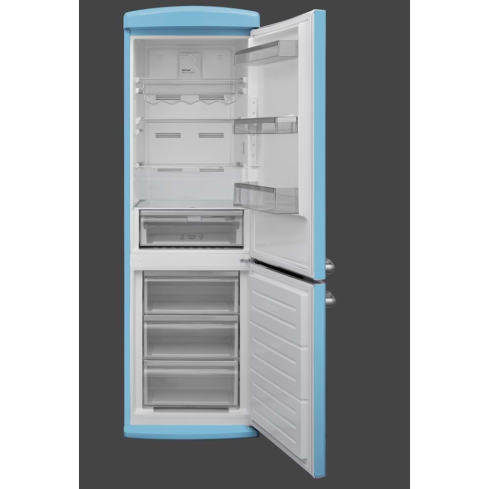 FİNLUX RETRO MAVİ NO FROST 373 LT