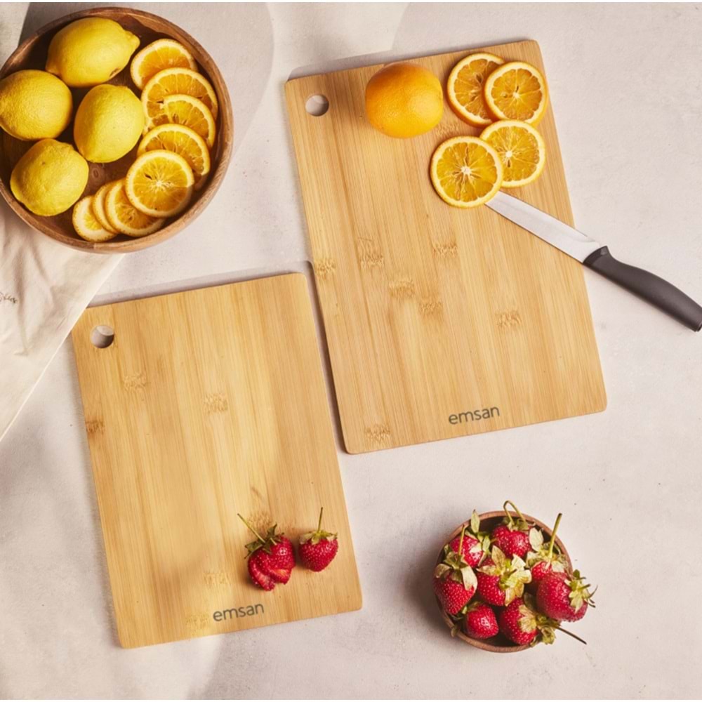 EMSAN BAMBU MASTER CHOP 2Lİ KESME TAHTASI