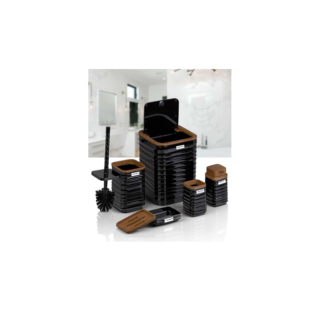 BANYO SETİ LUNA AHŞAP SİYAH