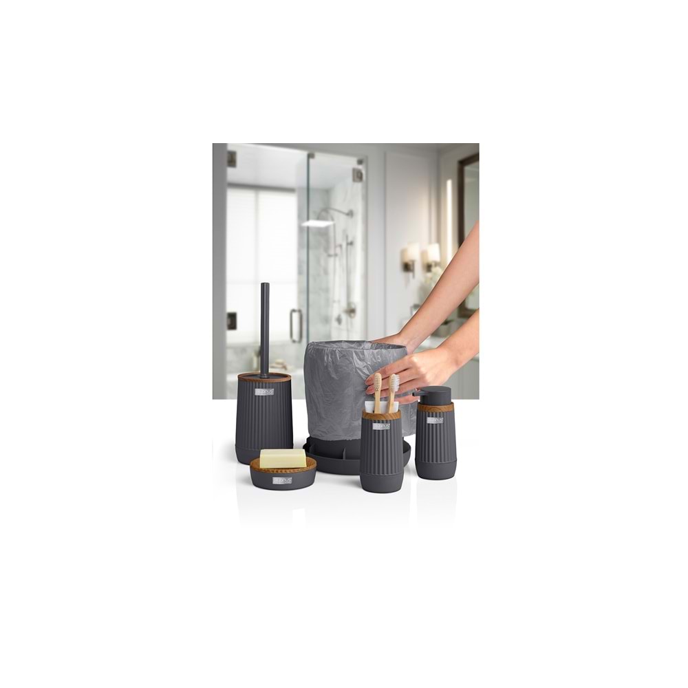 BANYO SETİ NİDA AHŞAP ANTRASİT
