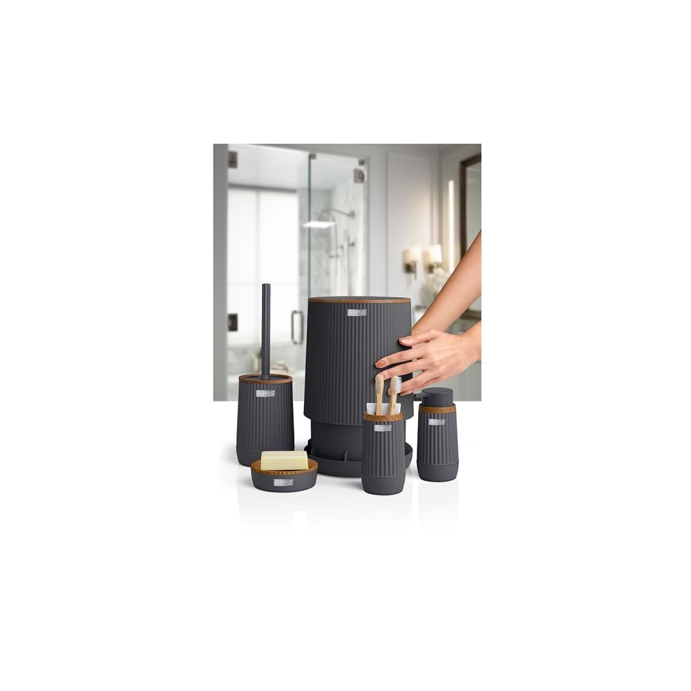 BANYO SETİ NİDA AHŞAP ANTRASİT