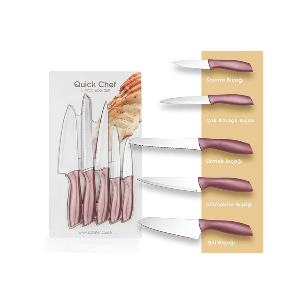 SCHAFER QUICK CHEF BIÇAK SETİ ROSEGOLD