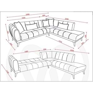 MONDI LAVIN AÇILIR SOL L KÖŞE KOLTUK ANZU GRI