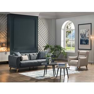 MONDI LAVIN ÜÇLÜ KOLTUK SOMON BATIK DÜZ