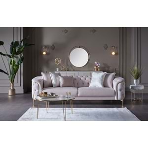 MONDI DOLCE GOLD ÜÇLÜ KOLTUK FRIDA KREM DÜZ