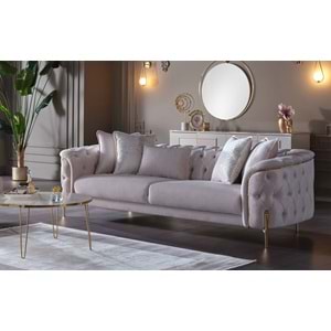 MONDI DOLCE GOLD ÜÇLÜ KOLTUK FRIDA KREM DÜZ