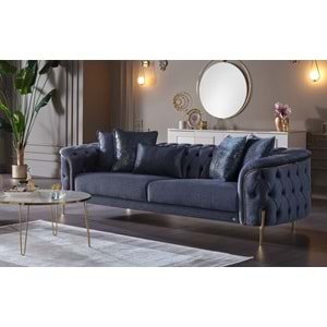 MONDI DOLCE GOLD ÜÇLÜ KOLTUK SAX MAVİ