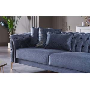 MONDI DOLCE GOLD ÜÇLÜ KOLTUK SAX MAVİ