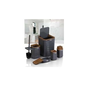 BANYO SETİ LUNA AHŞAP ANTRASİT