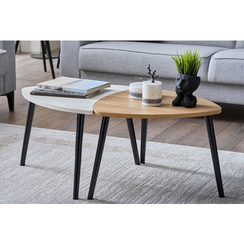 MONDİ EKOL ORTA SEHPA TOROS MEŞE METALİK EKRU