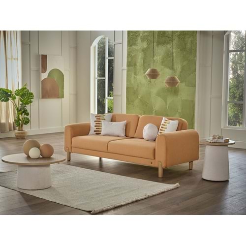 MONDI BOHEMY ÜÇLÜ KOLTUK OLMO HARDAL DÜZ