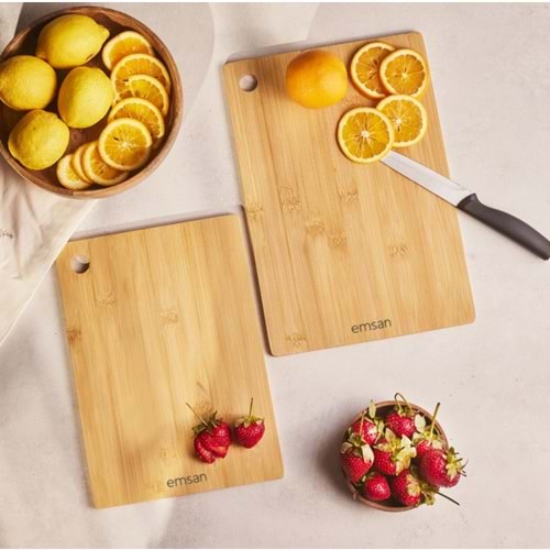 EMSAN BAMBU MASTER CHOP 2Lİ KESME TAHTASI