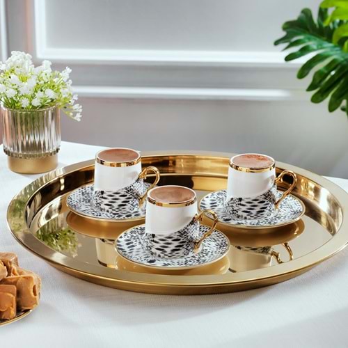 SCHAFER GLİM 6 KİŞİLİK GOLD KAHVE SETİ