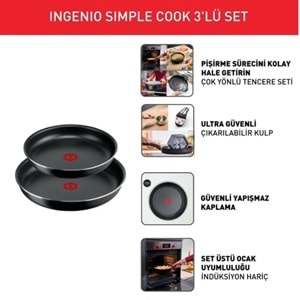 TEFAL INGENIO SIMPLE COOK 3 PARÇA SET