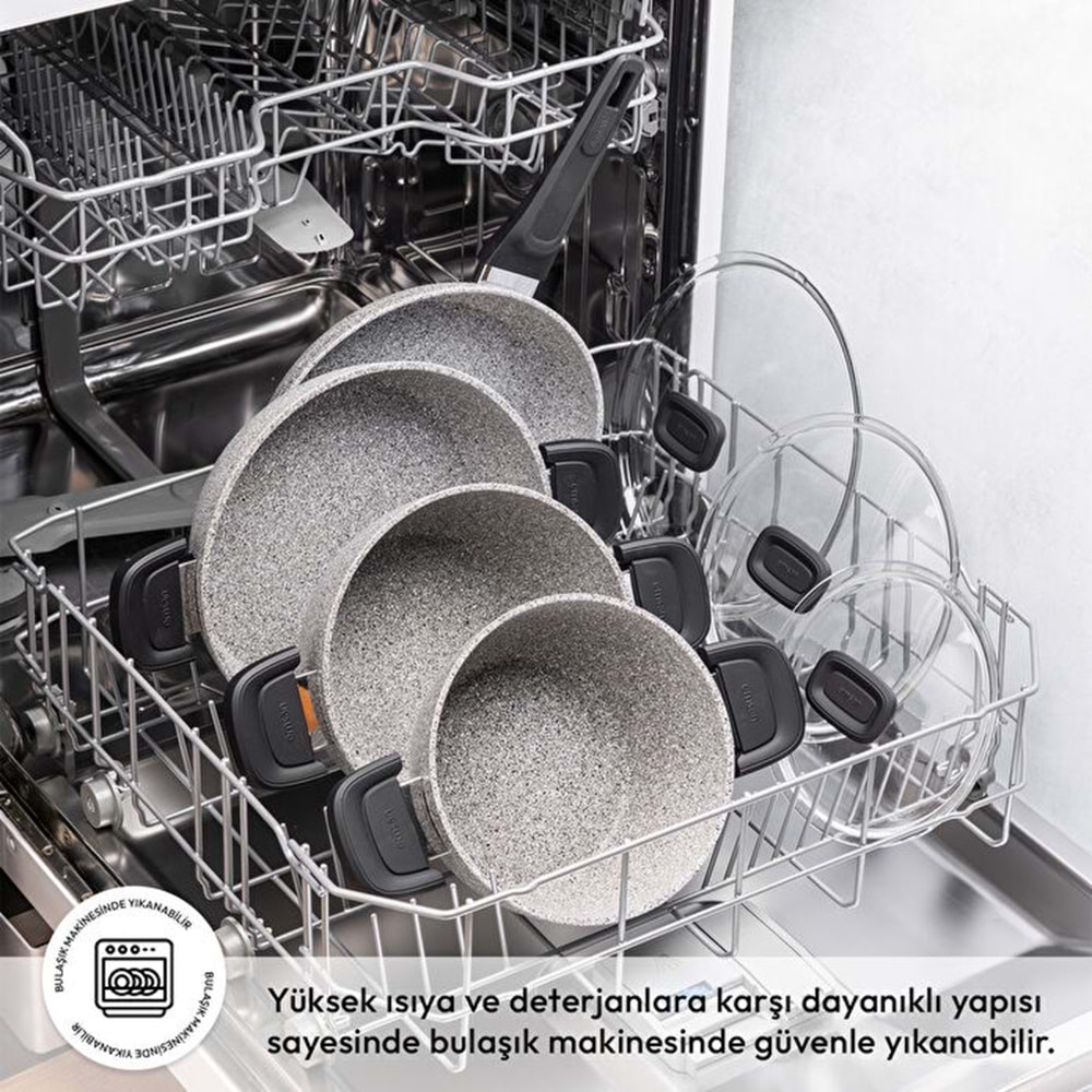 EMSAN FORTIS GRANİT 7 PARÇA TENCERE SETİ