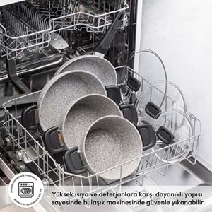 EMSAN FORTIS GRANİT 7 PARÇA TENCERE SETİ